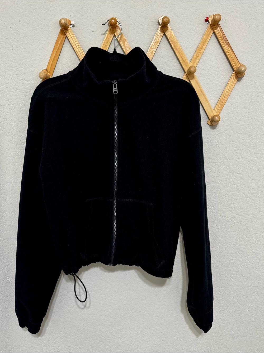 Abercrombie & Fitch Black Cinched Full Zip Black Sweatshirt Size Small